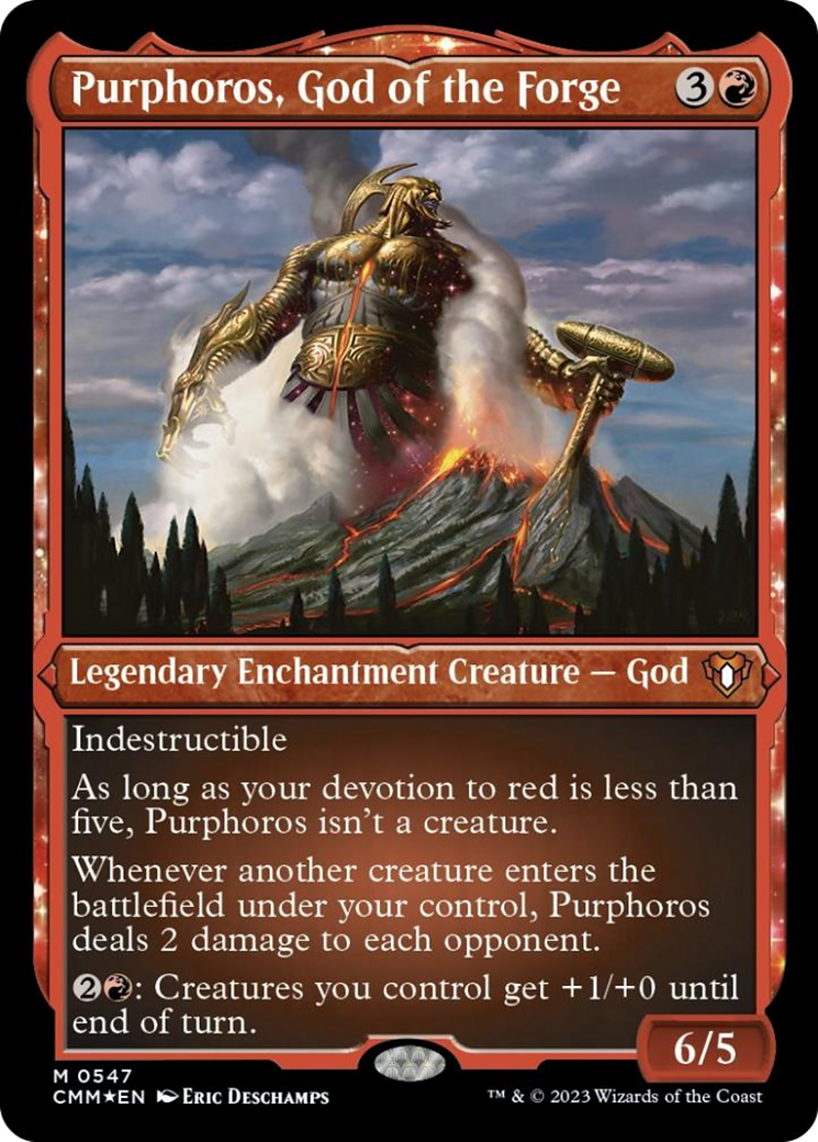 Purphoros, God of the Forge (Foil Etched) [Commander Masters] | The CG Realm