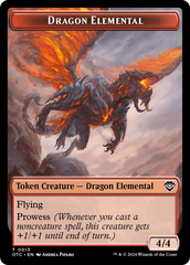 Dragon Elemental // Treasure Double-Sided Token [Outlaws of Thunder Junction Commander Tokens] | The CG Realm