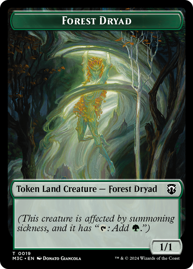 Boar (Ripple Foil) // Forest Dryad Double-Sided Token [Modern Horizons 3 Commander Tokens] | The CG Realm