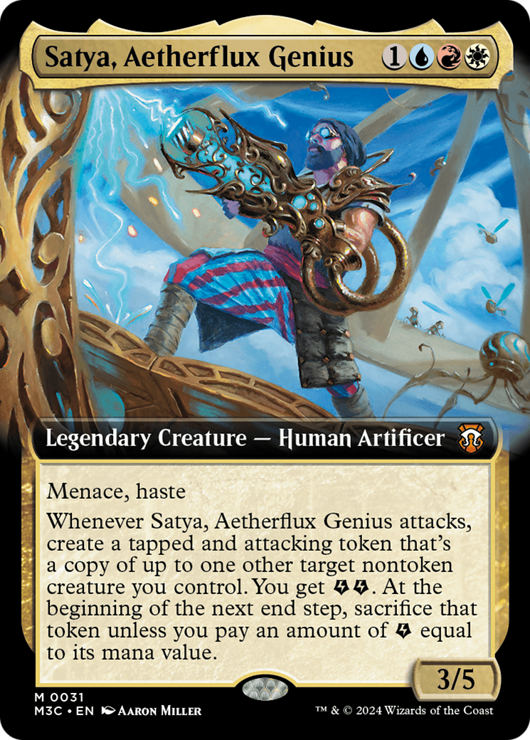 Satya, Aetherflux Genius (Extended Art) [Modern Horizons 3 Commander] | The CG Realm