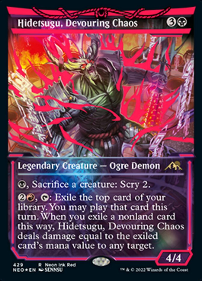 Hidetsugu, Devouring Chaos (Neon Ink Red) [Kamigawa: Neon Dynasty] | The CG Realm