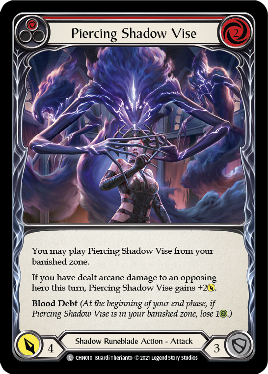 Piercing Shadow Vise (Red) [CHN010] (Monarch Chane Blitz Deck) | The CG Realm