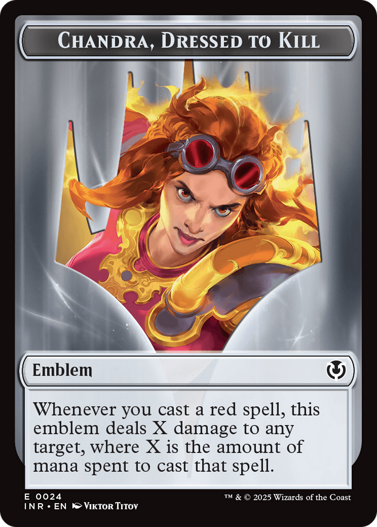 Human (0014) // Emblem - Chandra, Dressed to Kill Double-Sided Token [Innistrad Remastered Tokens] | The CG Realm