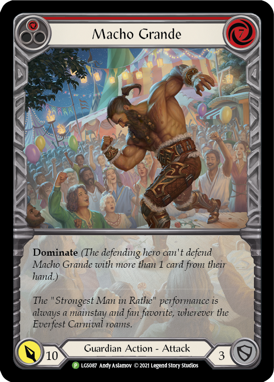 Macho Grande (Red) [LGS087] (Promo)  Rainbow Foil | The CG Realm