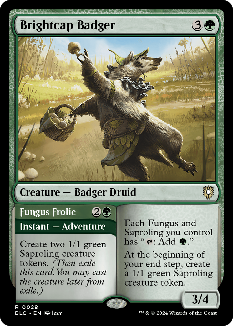 Brightcap Badger // Fungus Frolic [Bloomburrow Commander] | The CG Realm