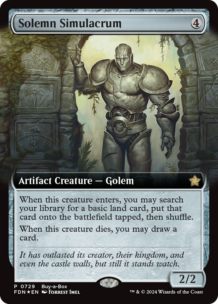 Solemn Simulacrum (Extended Art) (Buy-A-Box) [Foundations Promos] | The CG Realm