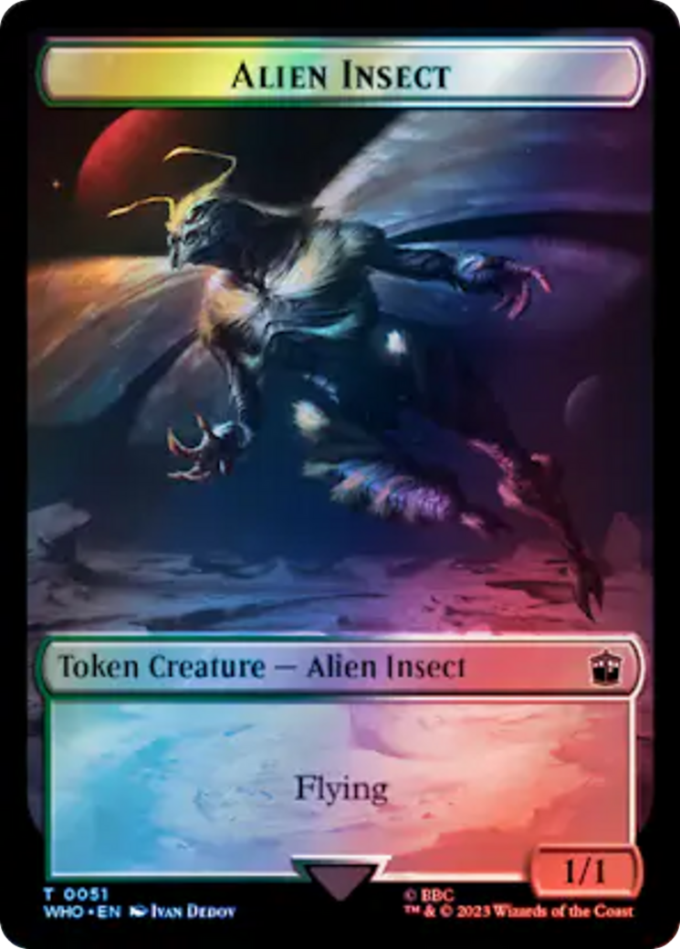 Soldier // Alien Insect Double-Sided Token (Surge Foil) [Doctor Who Tokens] | The CG Realm