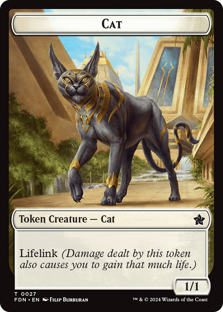 Cat (0027) // Phyrexian Goblin Double-Sided Token [Foundations Tokens] | The CG Realm