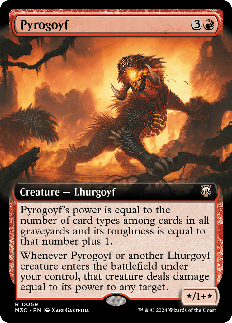 Pyrogoyf (Extended Art) [Modern Horizons 3 Commander] | The CG Realm