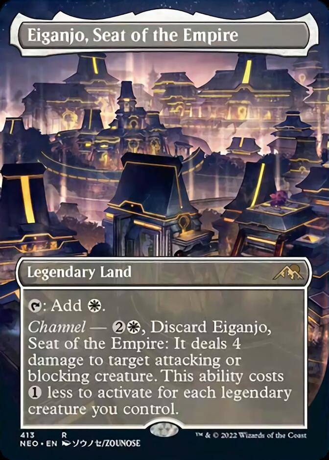 Eiganjo, Seat of the Empire (Borderless Alternate Art) [Kamigawa: Neon Dynasty] | The CG Realm