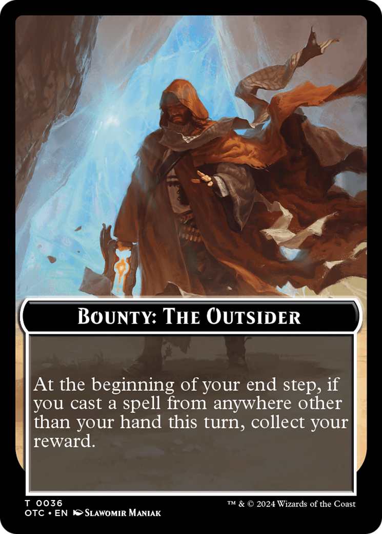 Bounty: The Outsider // Bounty Rules Double-Sided Token [Outlaws of Thunder Junction Commander Tokens] | The CG Realm