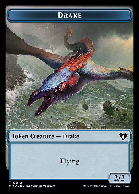 Spirit (0010) // Drake Double-Sided Token [Commander Masters Tokens] | The CG Realm