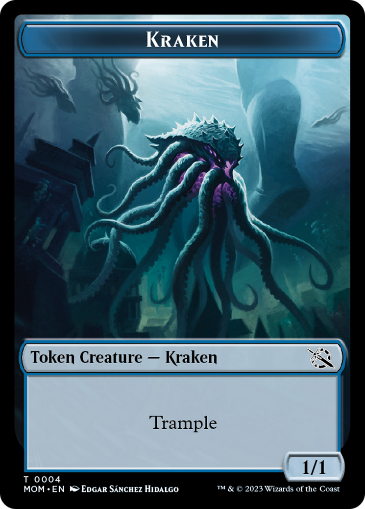 Monk // Kraken Double-Sided Token [March of the Machine Tokens] | The CG Realm