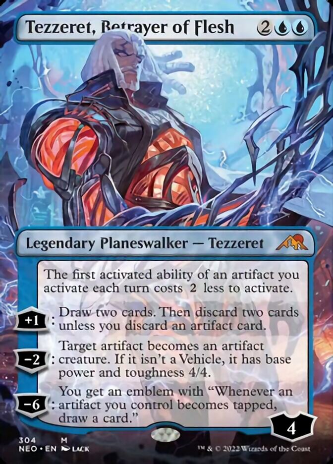 Tezzeret, Betrayer of Flesh (Borderless) [Kamigawa: Neon Dynasty] | The CG Realm