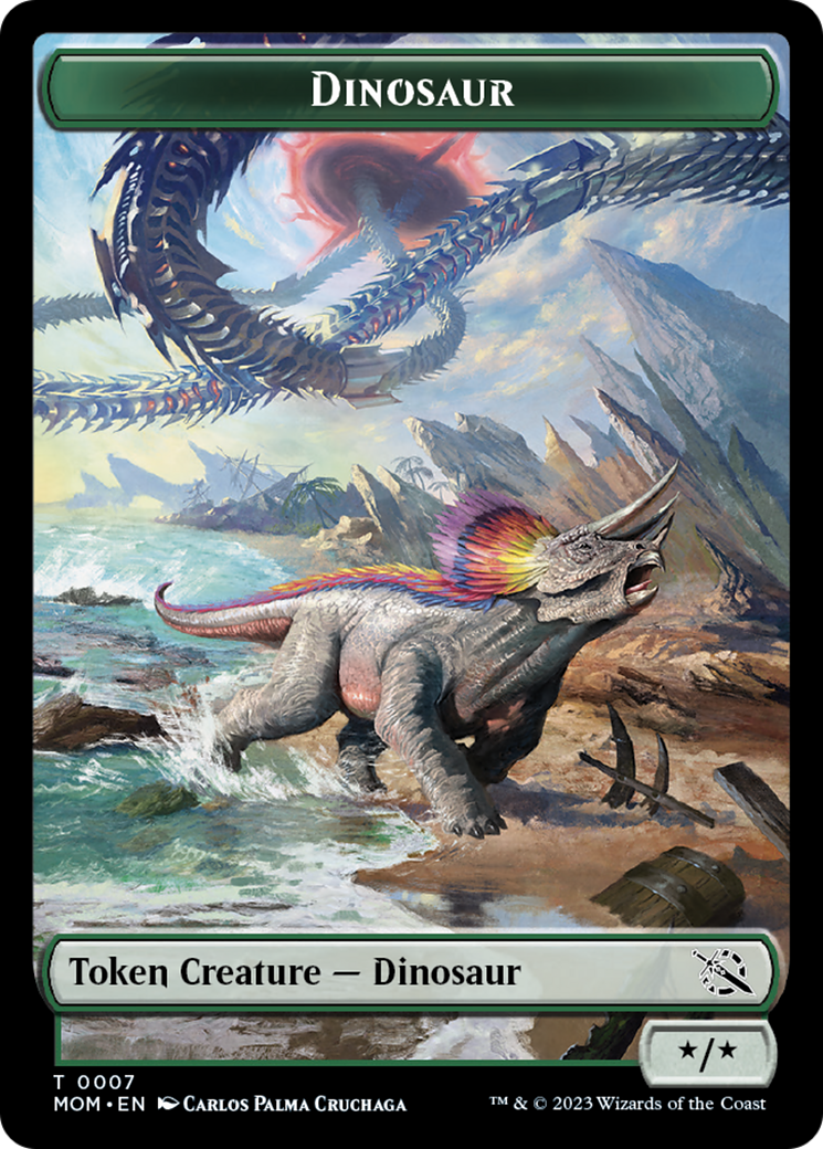 Soldier // Dinosaur Double-Sided Token [March of the Machine Tokens] | The CG Realm