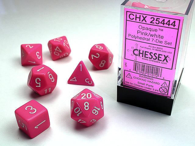 OPAQUE 7-DIE SET PINK/WHITE | The CG Realm