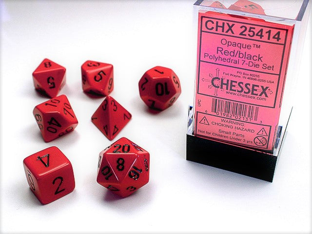 OPAQUE 7-DIE SET RED/BLACK | The CG Realm