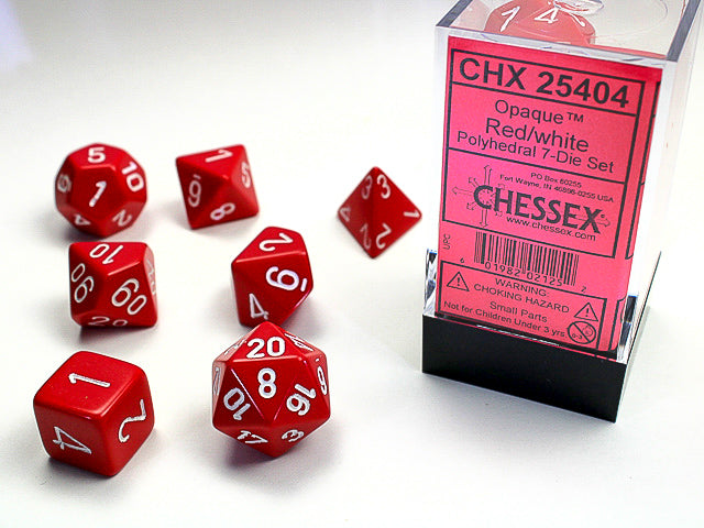 OPAQUE 7-DIE SET RED/WHITE | The CG Realm