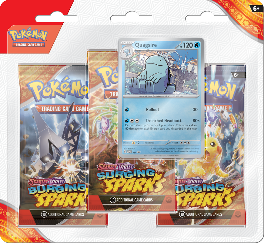 POKEMON SV8 SURGING SPARKS 3PK BLISTER (Release Date:  2024-11-08) | The CG Realm