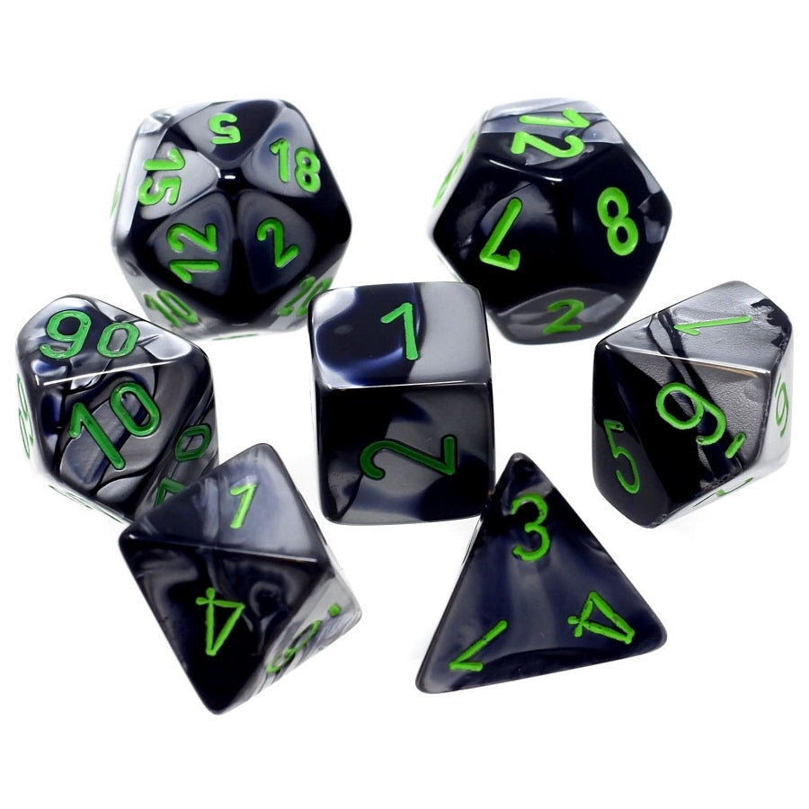 MINI GEMINI 7-DIE SET BLACK-GREY/GREEN | The CG Realm