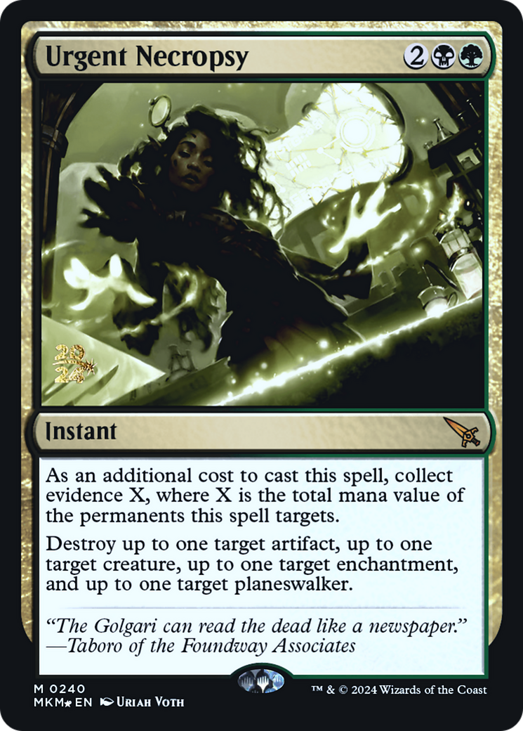 Urgent Necropsy [Murders at Karlov Manor Prerelease Promos] | The CG Realm