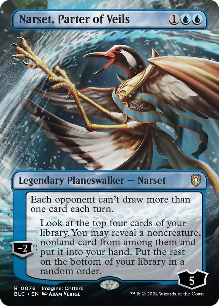 Narset, Parter of Veils (Borderless) [Bloomburrow Commander] | The CG Realm