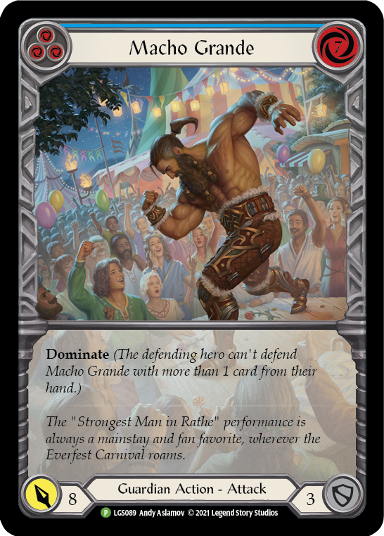 Macho Grande (Blue) [LGS089] (Promo)  Rainbow Foil | The CG Realm