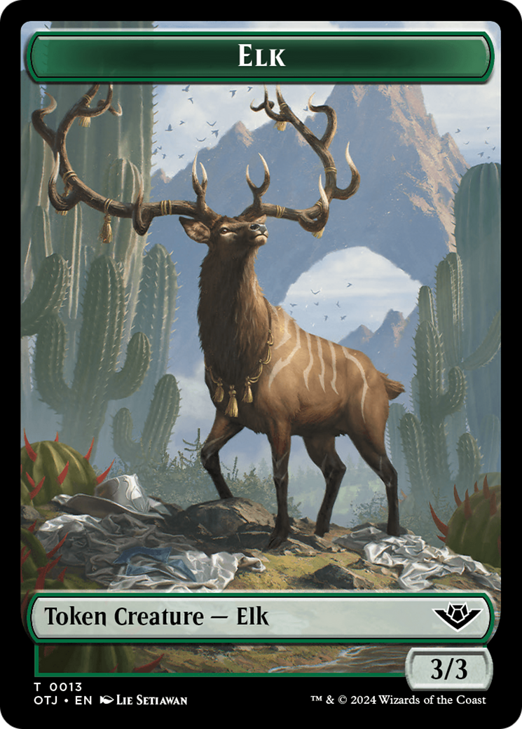 Mercenary // Elk Double-Sided Token [Outlaws of Thunder Junction Tokens] | The CG Realm