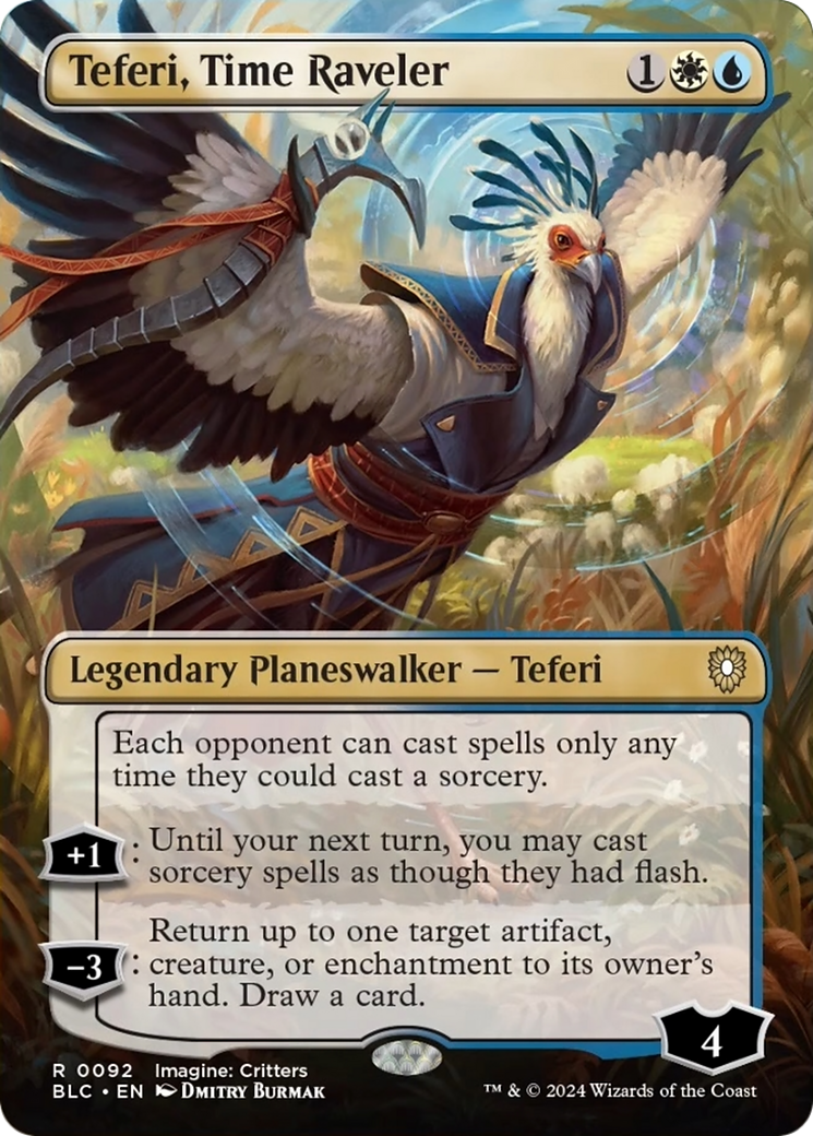 Teferi, Time Raveler (Borderless) [Bloomburrow Commander] | The CG Realm