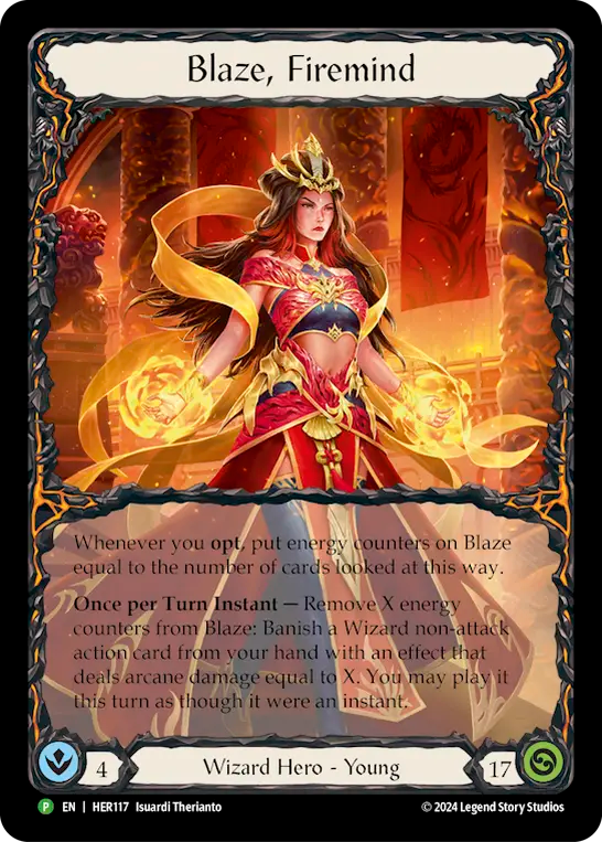 Blaze, Firemind [HER117] (Promo)  Rainbow Foil | The CG Realm