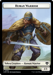 Human Warrior // Zombie Army Double-Sided Token [Commander Masters Tokens] | The CG Realm