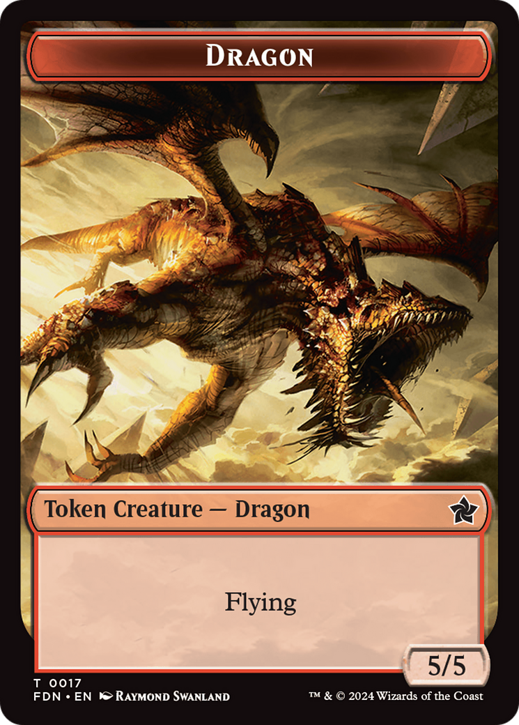 Dragon (0016) // Dragon (0017) Doubled-Sided Token [Foundations Tokens] | The CG Realm