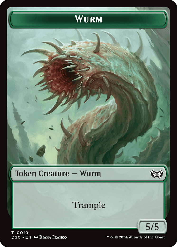 Wurm (0019) // Manifest Double-Sided Token [Duskmourn: House of Horror Commander Tokens] | The CG Realm