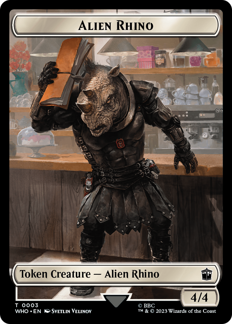 Alien Rhino // Cyberman Double-Sided Token [Doctor Who Tokens] | The CG Realm