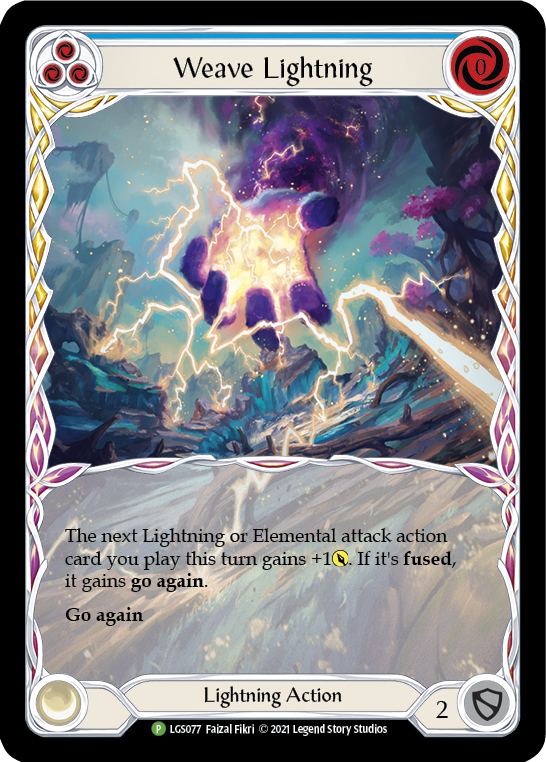 Weave Lightning (Blue) [LGS077] (Promo)  Rainbow Foil | The CG Realm