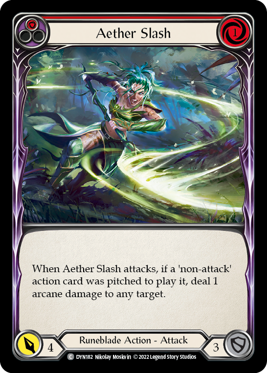 Aether Slash (Red) [DYN182] (Dynasty)  Rainbow Foil | The CG Realm