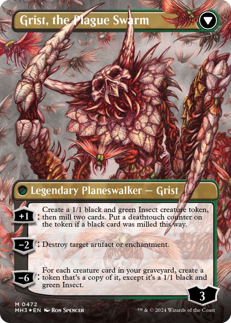 Grist, Voracious Larva // Grist, the Plague Swarm (Borderless) (Textured Foil) [Modern Horizons 3] | The CG Realm