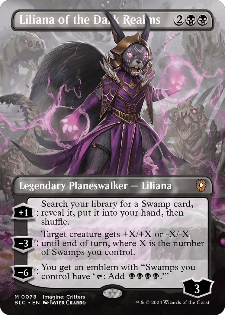 Liliana of the Dark Realms (Borderless) [Bloomburrow Commander] | The CG Realm