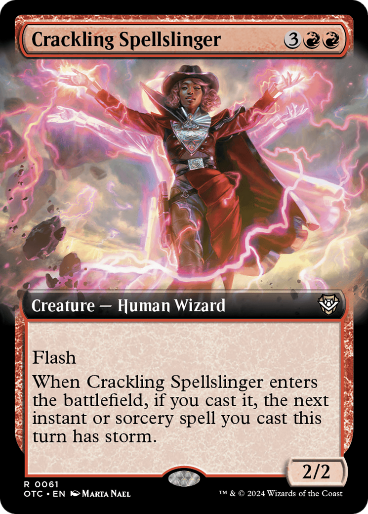 Crackling Spellslinger (Extended Art) [Outlaws of Thunder Junction Commander] | The CG Realm