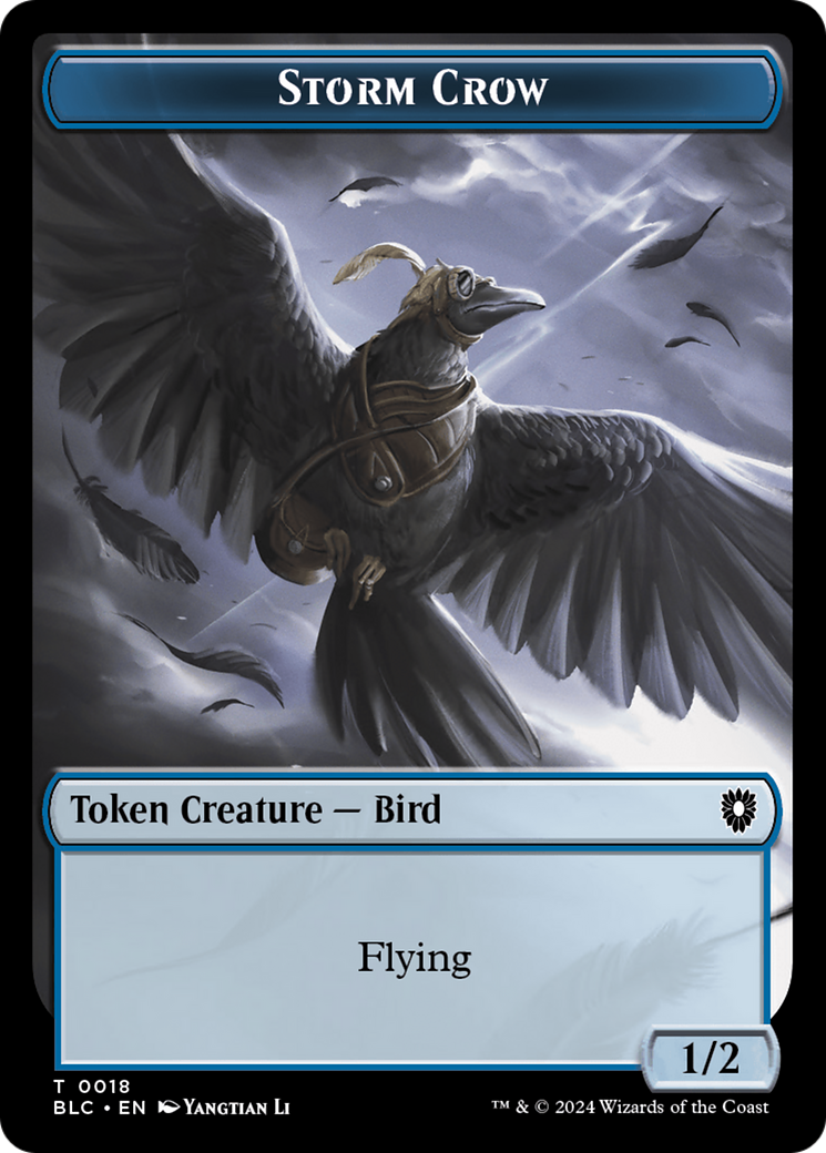 Storm Crow // Bird (003) Double-Sided Token [Bloomburrow Commander Tokens] | The CG Realm