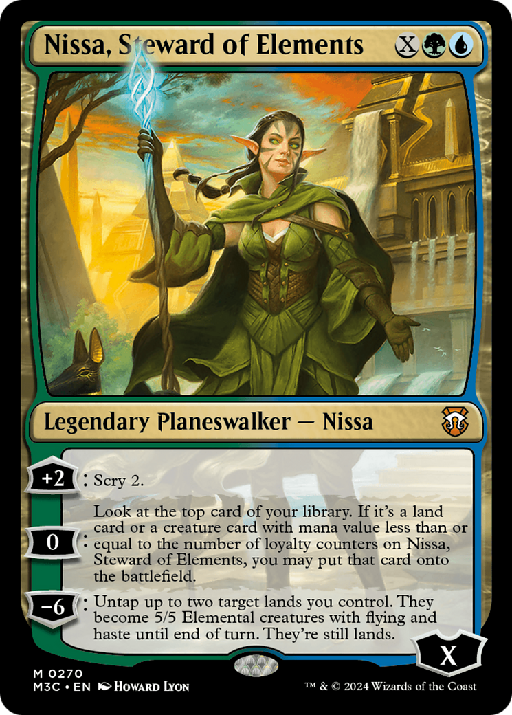 Nissa, Steward of Elements (Ripple Foil) [Modern Horizons 3 Commander] | The CG Realm