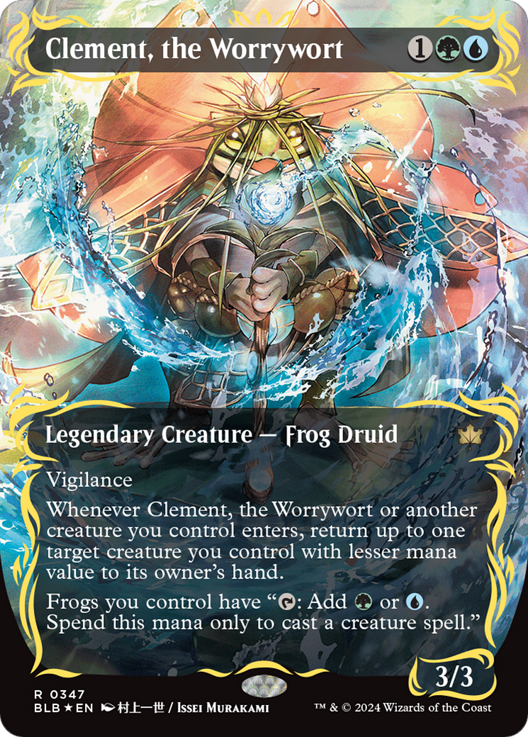 Clement, the Worrywort (Borderless) (Raised Foil) [Bloomburrow] | The CG Realm