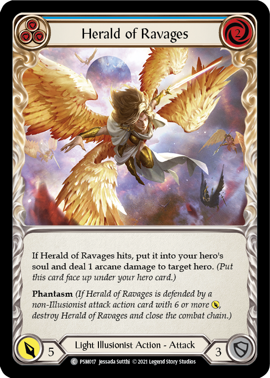 Herald of Ravages (Blue) [PSM017] (Monarch Prism Blitz Deck) | The CG Realm