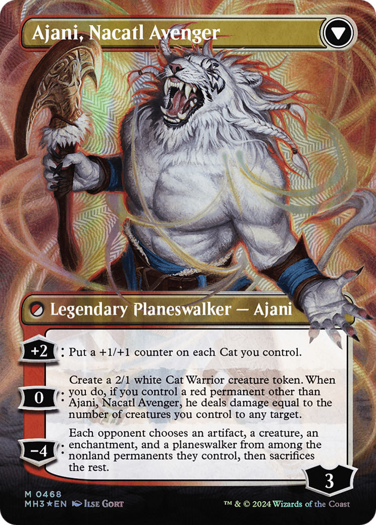 Ajani, Nacatl Pariah // Ajani, Nacatl Avenger (Borderless) (Textured Foil) [Modern Horizons 3] | The CG Realm