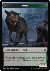 Human Soldier // Wolf (035) Double-Sided Token [Bloomburrow Commander Tokens] | The CG Realm