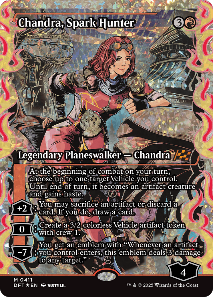 Chandra, Spark Hunter (Showcase) (Fracture Foil) [Aetherdrift] | The CG Realm