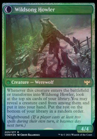 Howlpack Piper // Wildsong Howler [Innistrad: Crimson Vow Prerelease Promos] | The CG Realm