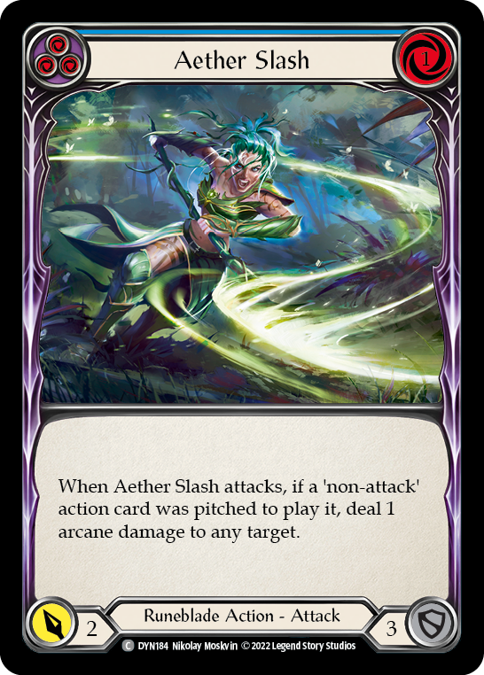 Aether Slash (Blue) [DYN184] (Dynasty)  Rainbow Foil | The CG Realm