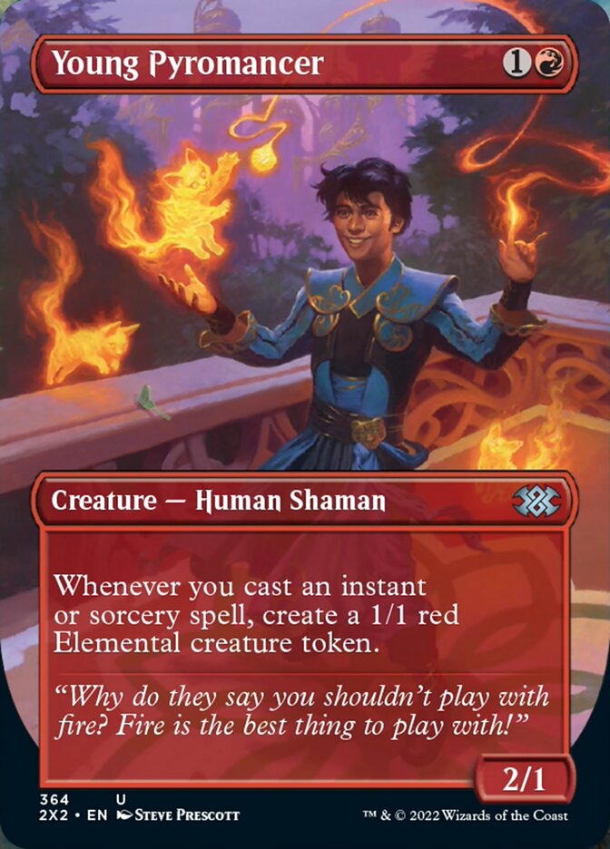 Young Pyromancer (Borderless Alternate Art) [Double Masters 2022] | The CG Realm