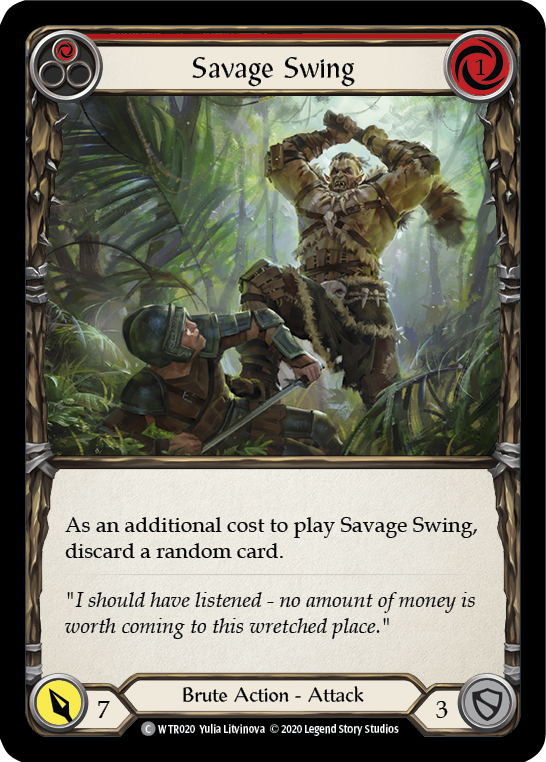 Savage Swing (Red) [U-WTR020] (Welcome to Rathe Unlimited)  Unlimited Rainbow Foil | The CG Realm